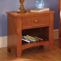 Transitional Night Stand with Open Storage Compartment