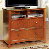 Transitional Media Chest with Open Storage Compartments