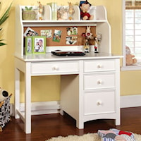 Transitional Desk and Hutch with Built-In Corkboard