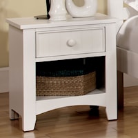 Transitional Night Stand with Open Storage Compartment