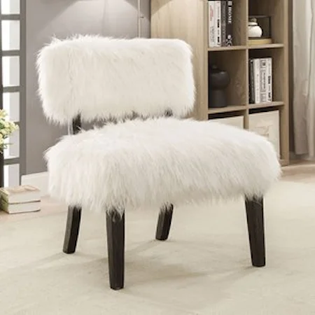 Contemporary Faux Fur Accent Chair