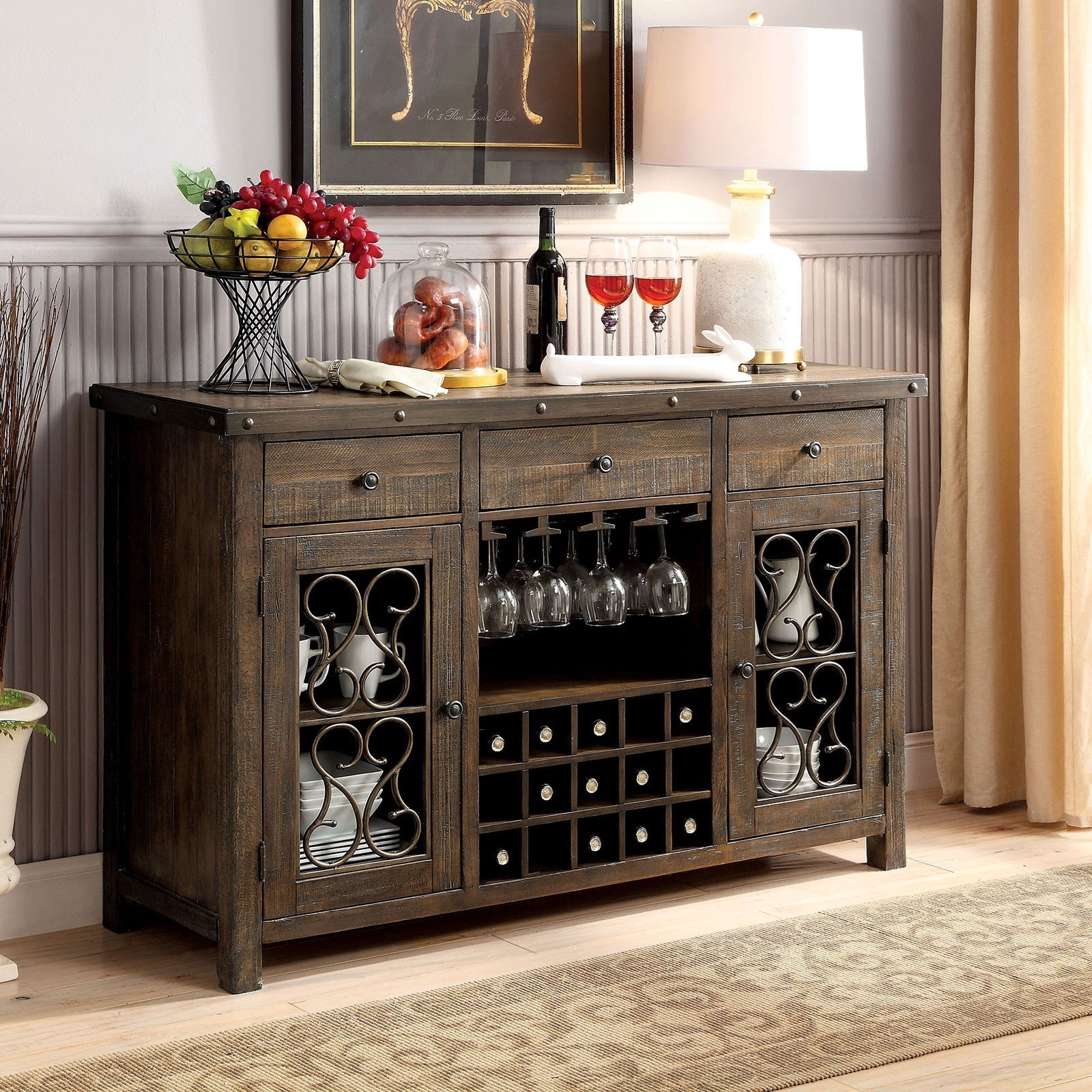 Wine shop server cabinet