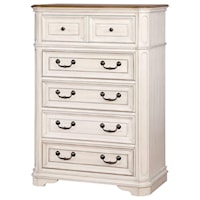 Traditional White 6-Drawer Chest