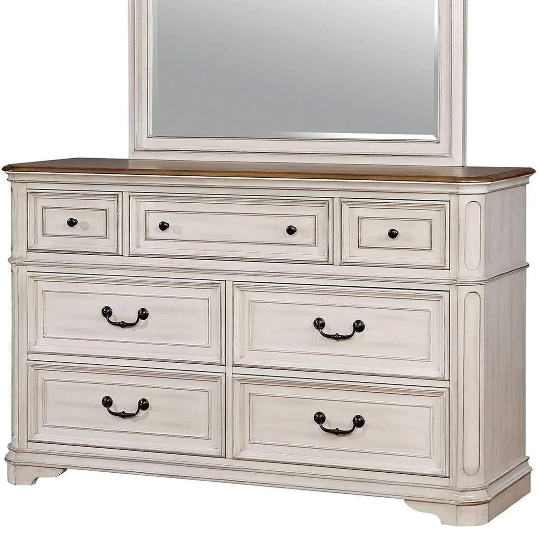 Furniture of America Pembroke CM7561D Traditional White 7Drawer