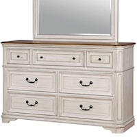 Traditional White 7-Drawer Dresser