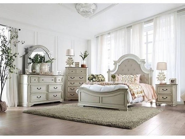 Queen Bed + 1Ns + Dresser + Mirror + Chest