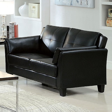 Contemporary Loveseat with Inner Armrest Cushioning