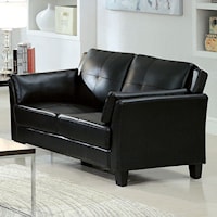 Contemporary Loveseat with Inner Armrest Cushioning