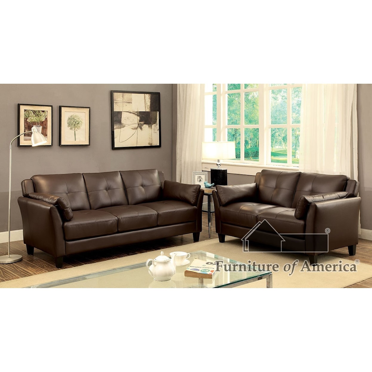 Furniture of America Pierre Stationary Living Room Group