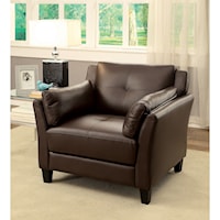 Contemporary Chair with Inner Armrest Cushioning