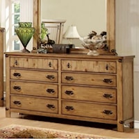 Cottage Style Dresser with Metal Plated Hardware