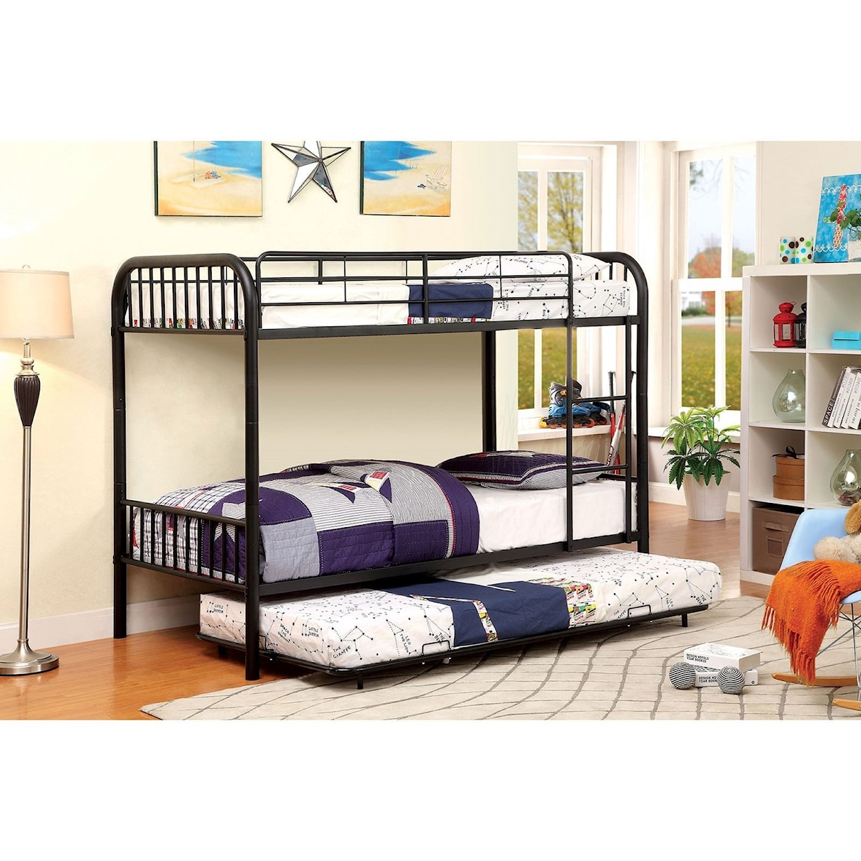 FUSA Rainbow Metal Twin/Twin Bunk Bed