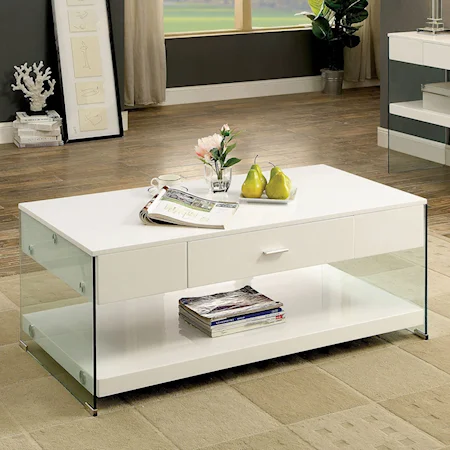 Contemporary Coffee Table with Open Shelf