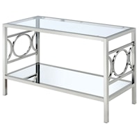 Contemporary Sofa Table with Chrome Metal Finish