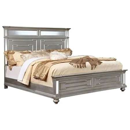 Queen Glam Silver Bed 