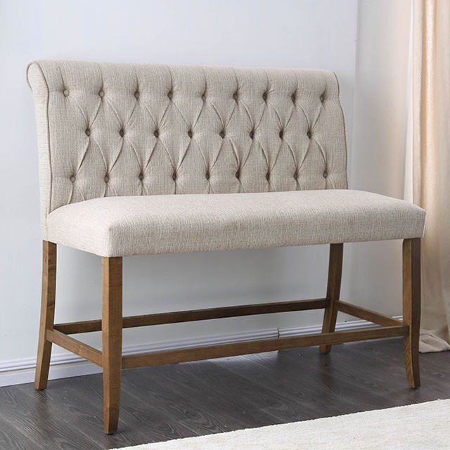 Bar height upholstered hot sale bench