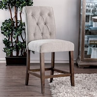 Transitional Counter Height Chair 2-Pack with Tufted Back
