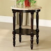 Furniture of America Santa Clarita Oval Marble Top Stand