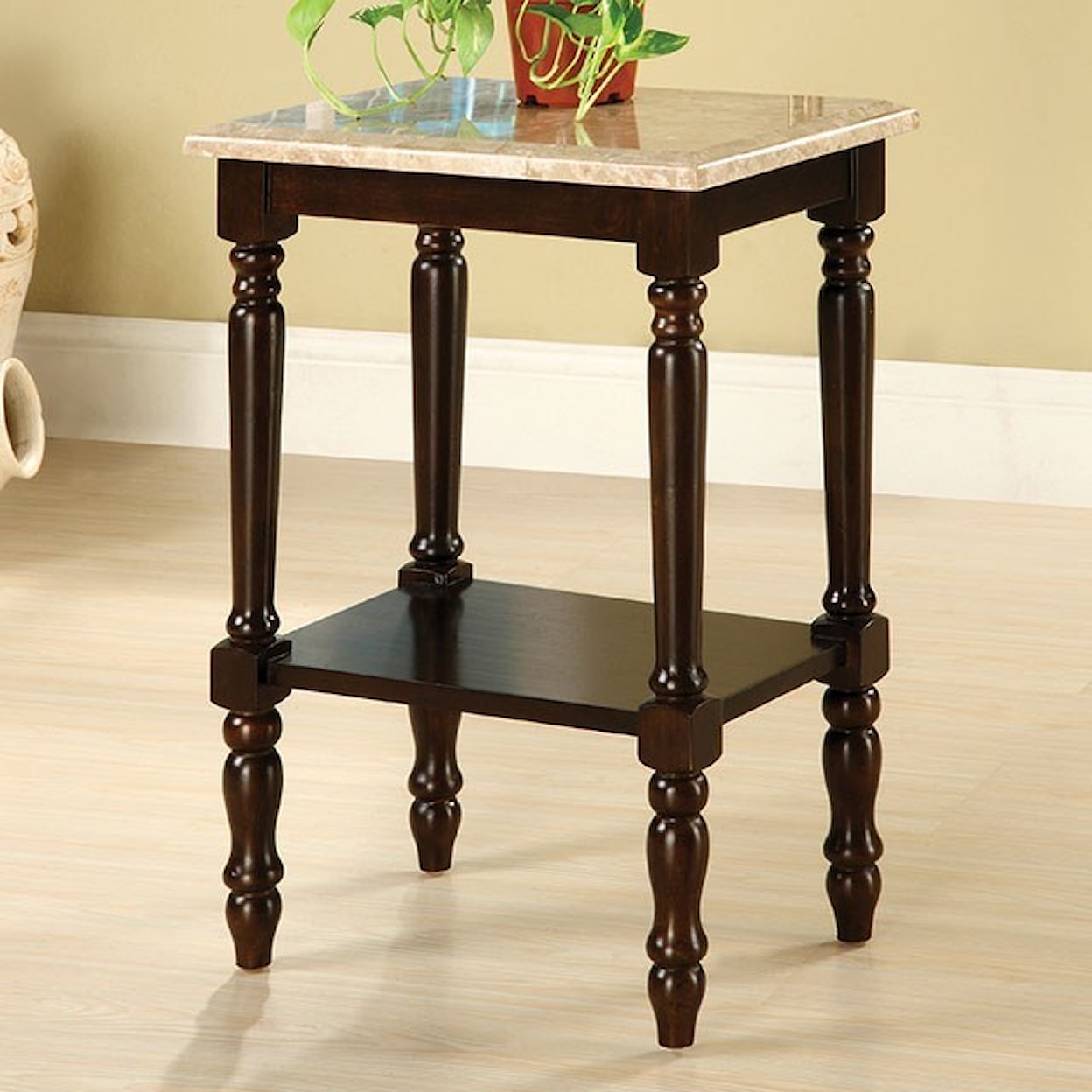 Furniture of America - FOA Santa Clarita Rectangle Marble Top Stand