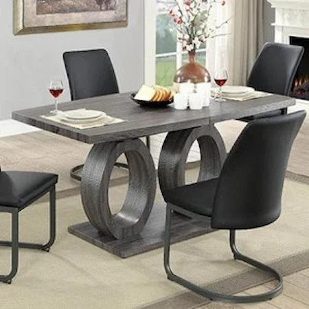 Contemporary Dining Table with Butterfly Leaf
