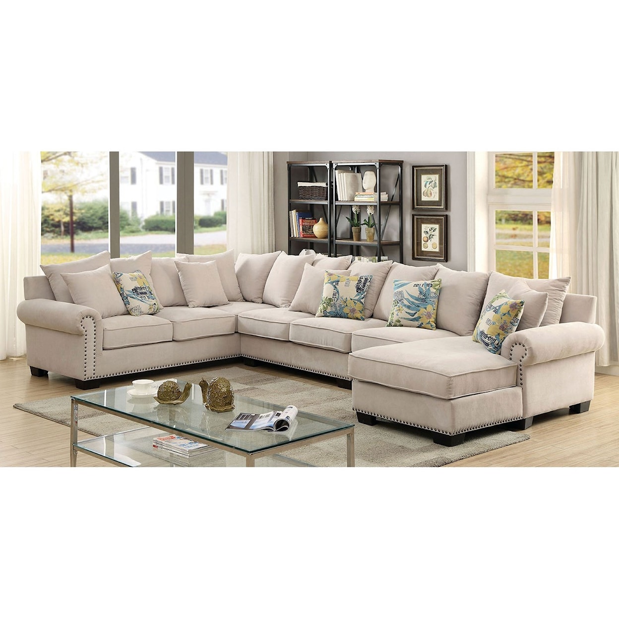 FUSA Skyler Sectional w/ Armless Chair