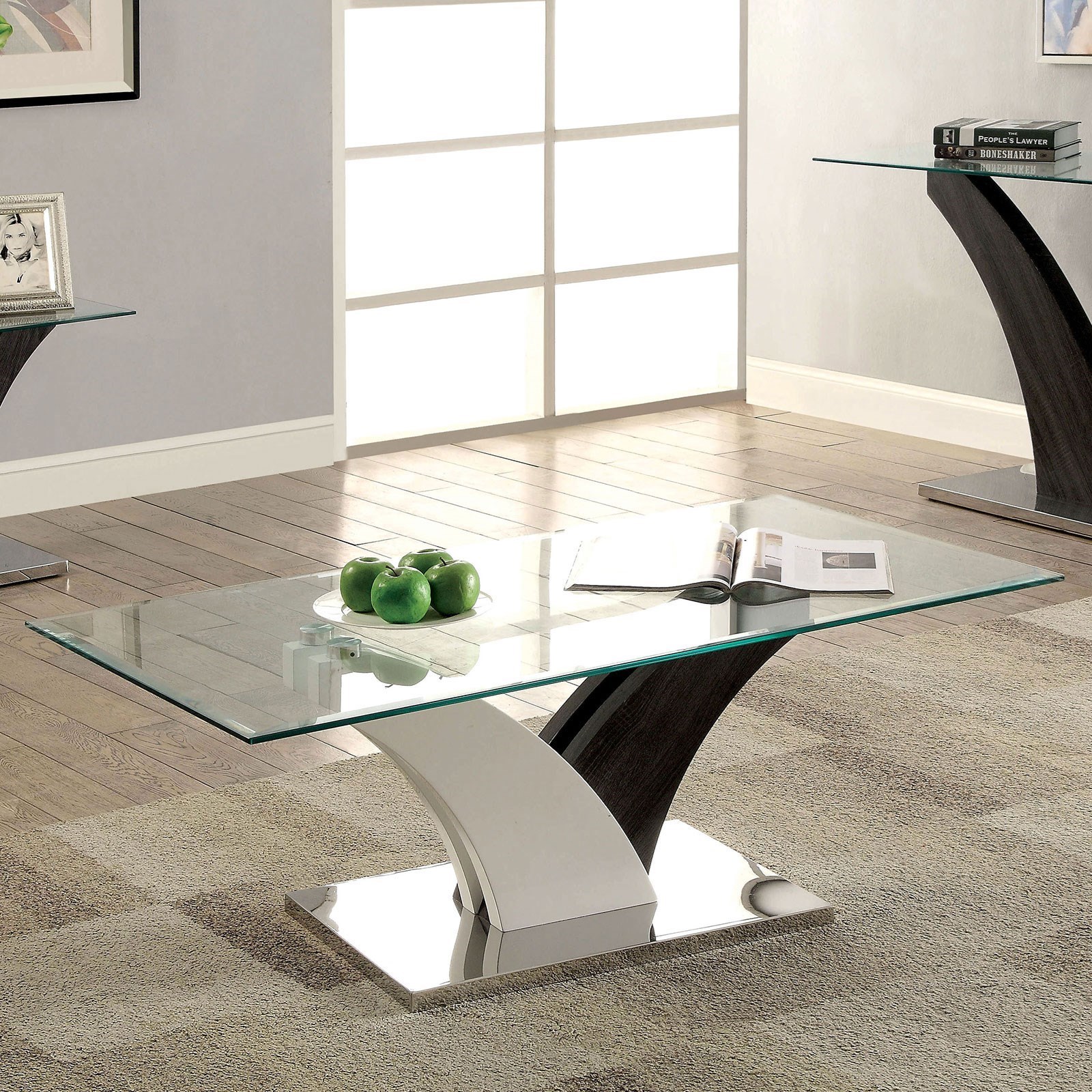 Glass top cheap coffee table sets