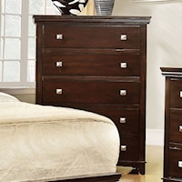 Transitional Five Drawer Chest