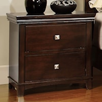 Transitional Two Drawer Nightstand