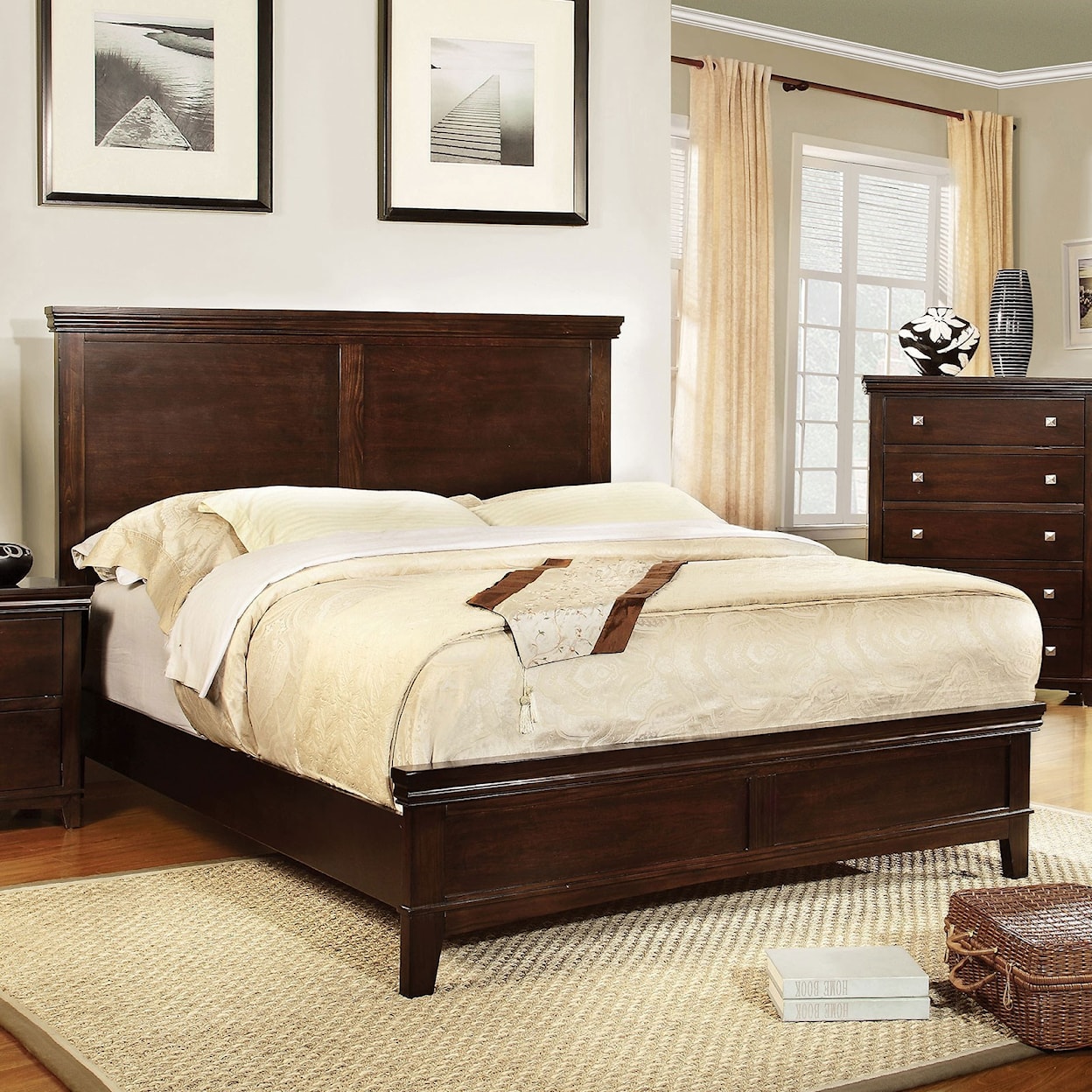 FUSA Spruce Queen Panel Platform Bed