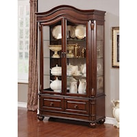 Traditional Hutch & Buffet with Built-In Lighting