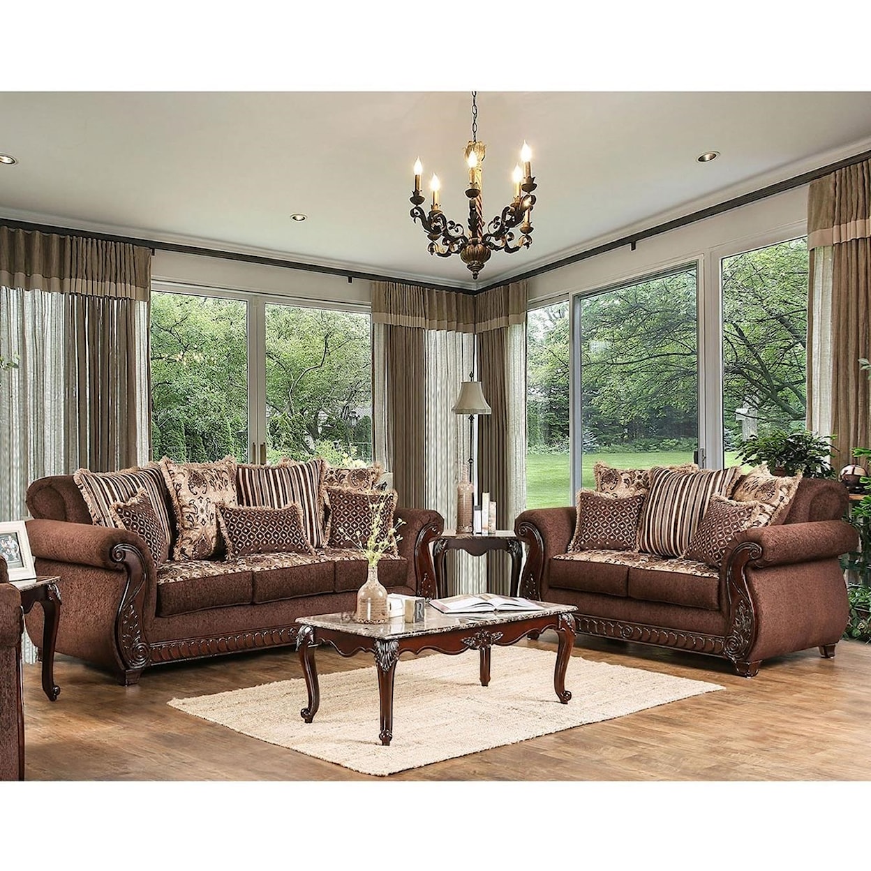 Furniture of America Tabitha Sofa and Loveseat