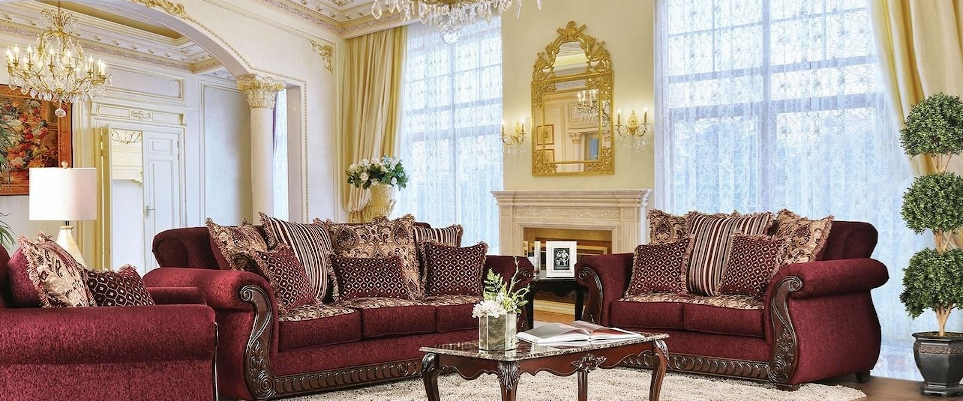 Traditional Sofa and Loveseat Set