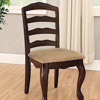 Traditional Set of 2 Dining Side Chairs with Upholstered Seats