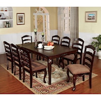 Traditional 9 Piece Dining Set with 78" Table