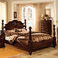 Traditional California King Bed with Posts
