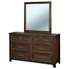 Furniture of America Tywyn Dresser and Mirror Combination
