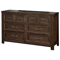 Transitional 6-Drawer Dresser with Felt-Lined Top Drawers