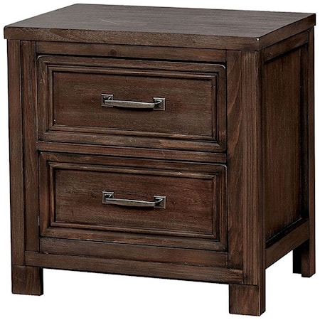 Transitional 2-Drawer Nightstand with Felt-Lined Top Drawer