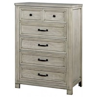 Transitional Chest of 5 Drawers with Felt-Lined Top Drawer