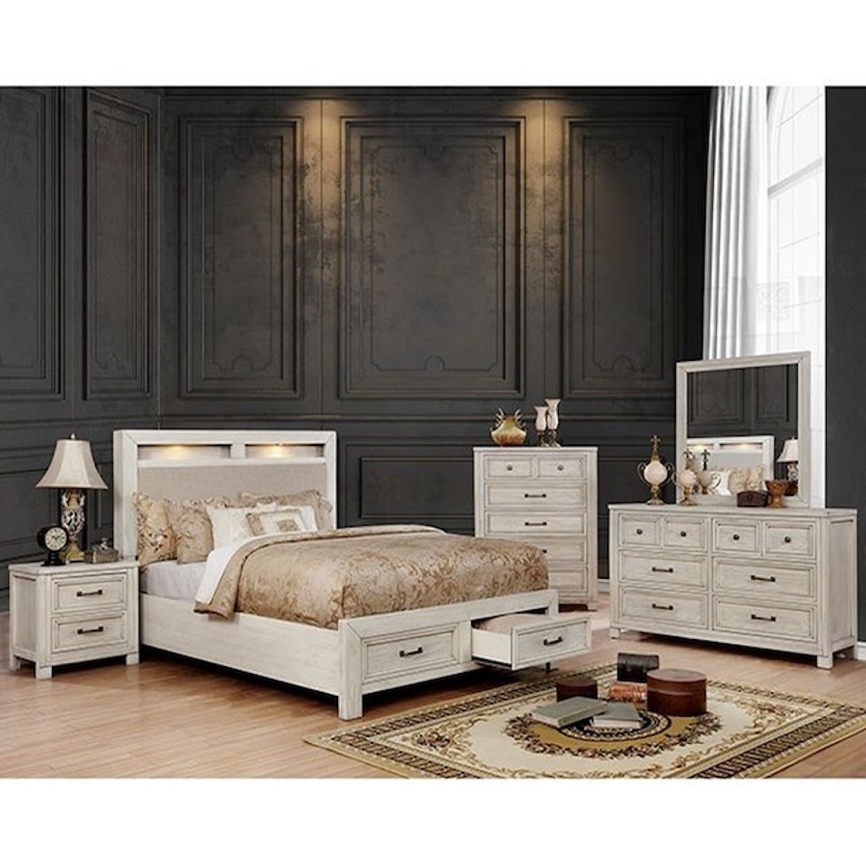 Furniture of America Tywyn Cal King Storage Bed