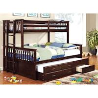 Twin-over-Queen Bunk Bed and Trundle