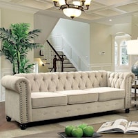 Traditional Chesterfield Sofa with Nailheads