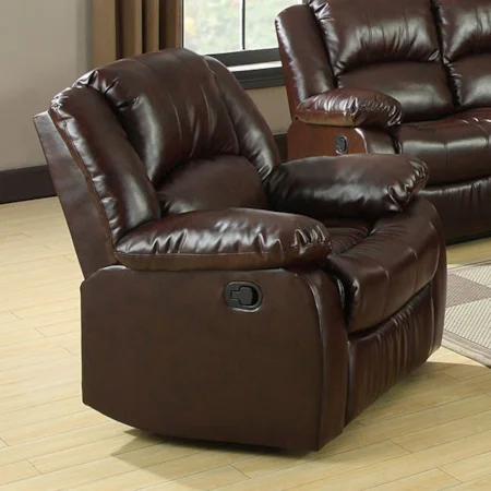 Recliner with Pillow Arms and Padded Headrest