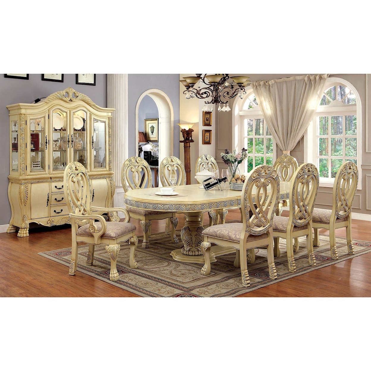 Furniture of America - FOA Wyndmere 9 Piece Dining Set