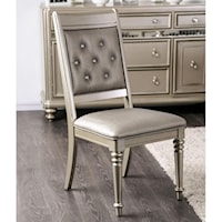 Transitional Dining Side Chair 2-Pack with Button Tufted Back