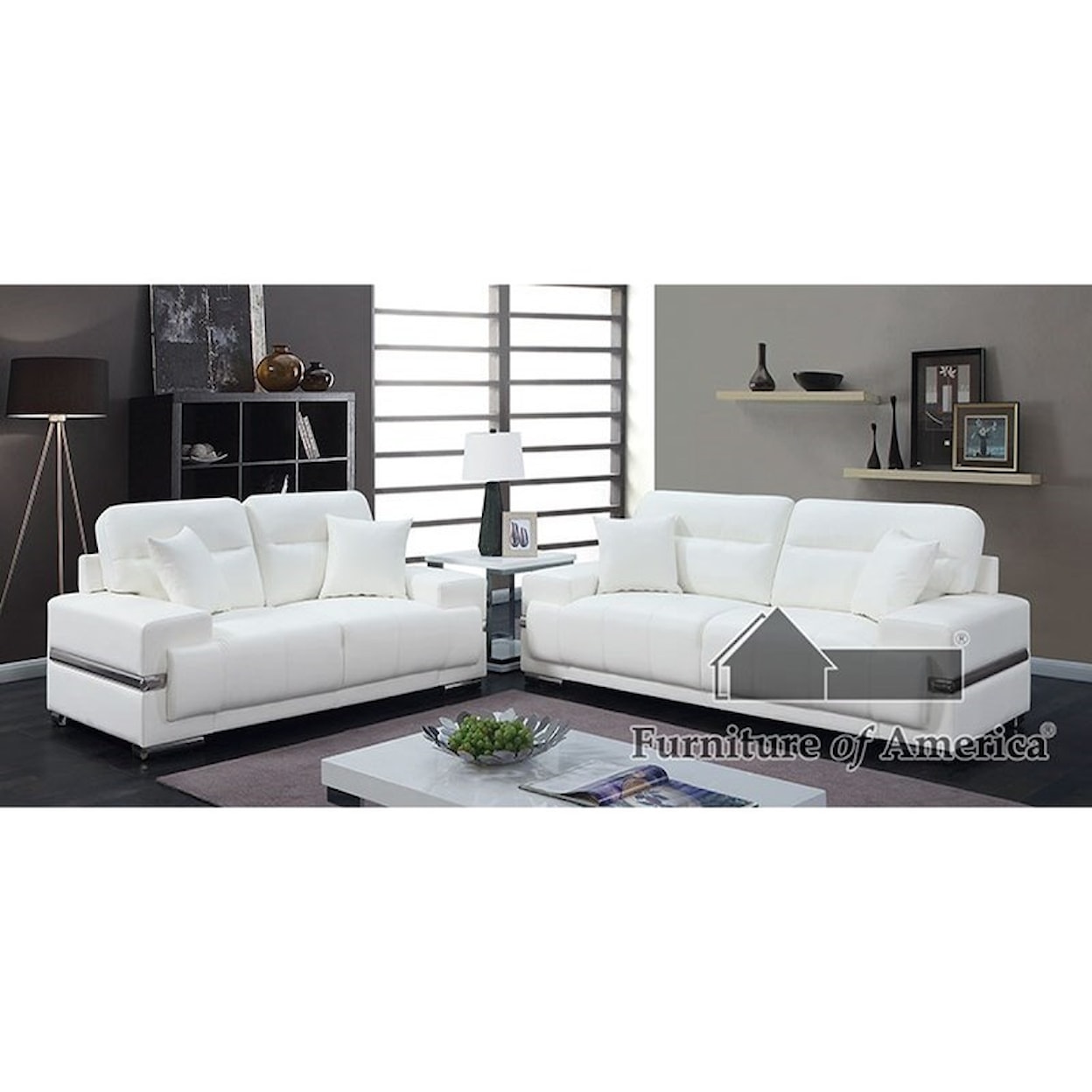 Furniture of America Zibak Sofa + Love Seat