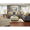 Fusion Furniture 2600 MAXWELL GRAY DIJON GROUP Cocktail Ottoman