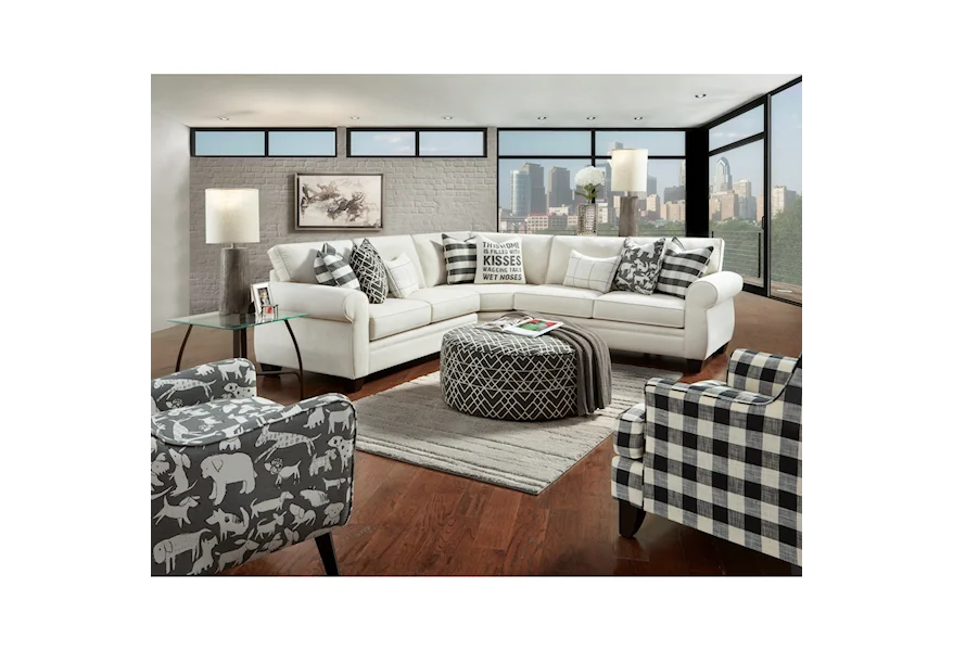 1170 POPSTITCH SHELL (LIVESMART) Stationary Living Room Group by Fusion Furniture at Comforts of Home