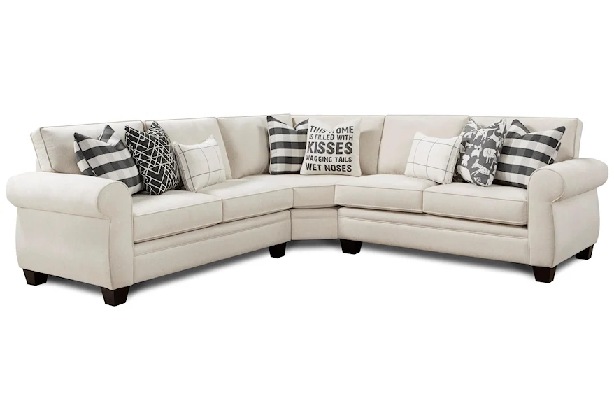 1170 POPSTITCH SHELL (LIVESMART) 3-Piece Sectional by Fusion Furniture at Howell Furniture
