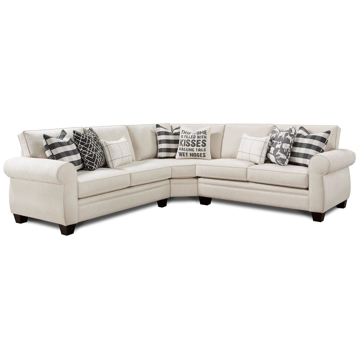 Fusion Furniture 1170 POPSTITCH SHELL (LIVESMART) 3-Piece Sectional